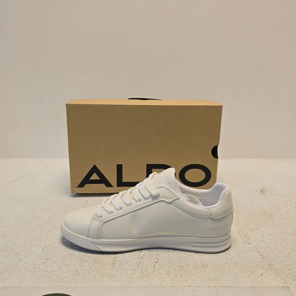 ALDO WHITE LEATHER SNEAKERS – UK 9 (US 10, EU 43) BOXED