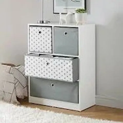 2 + 2 CUBE STORAGE UNIT WITH BOXES IN GREY/STARS - COLLECTION ONLY