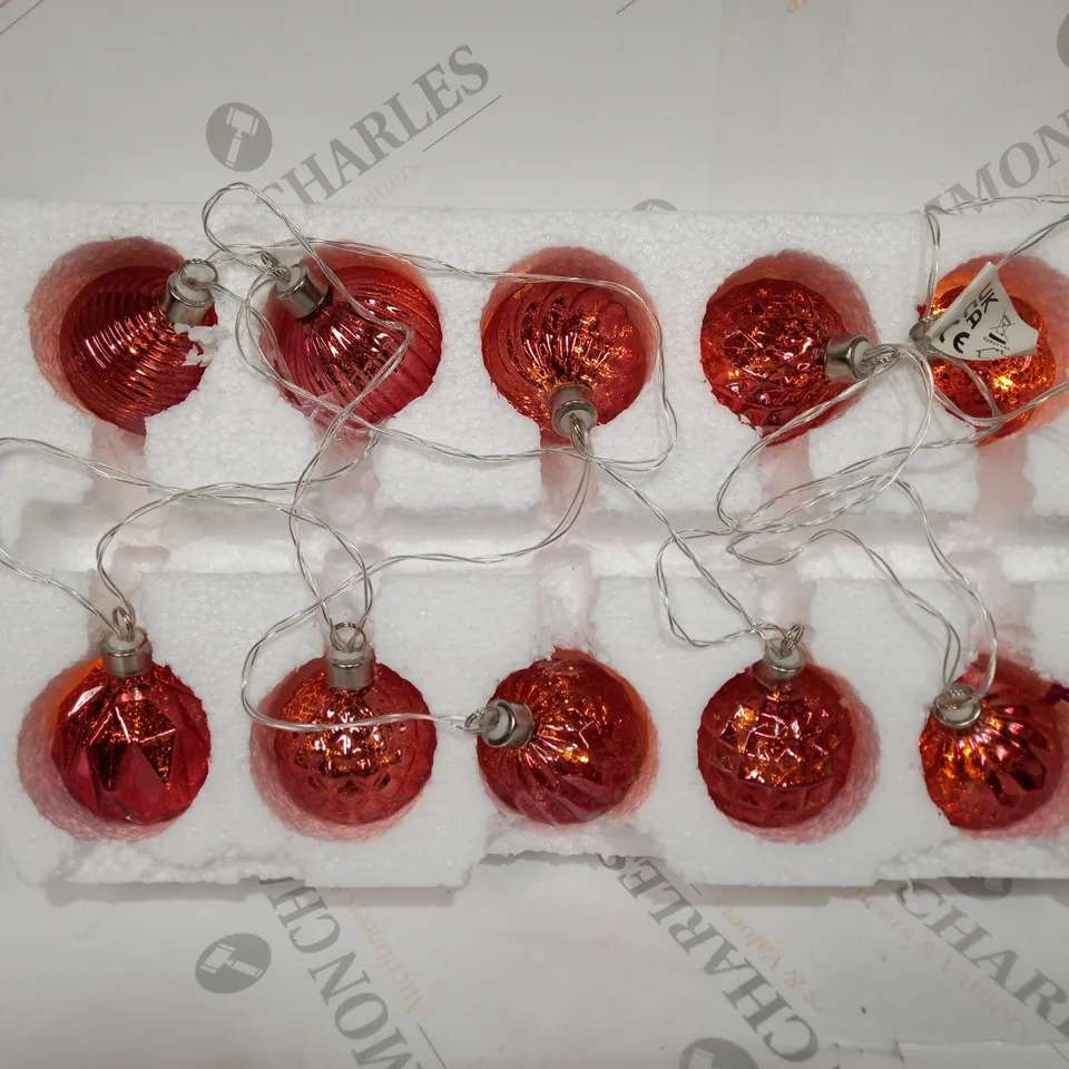 ALISON CORK MERCURY GLASS SET OF 10 BAUBLE LIGHT STRAND