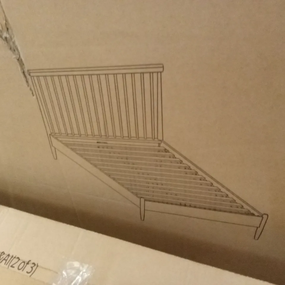 BOXED BIRLEA 180cm SCANDI SPINDLE BED - BLACK (3 BOXES)