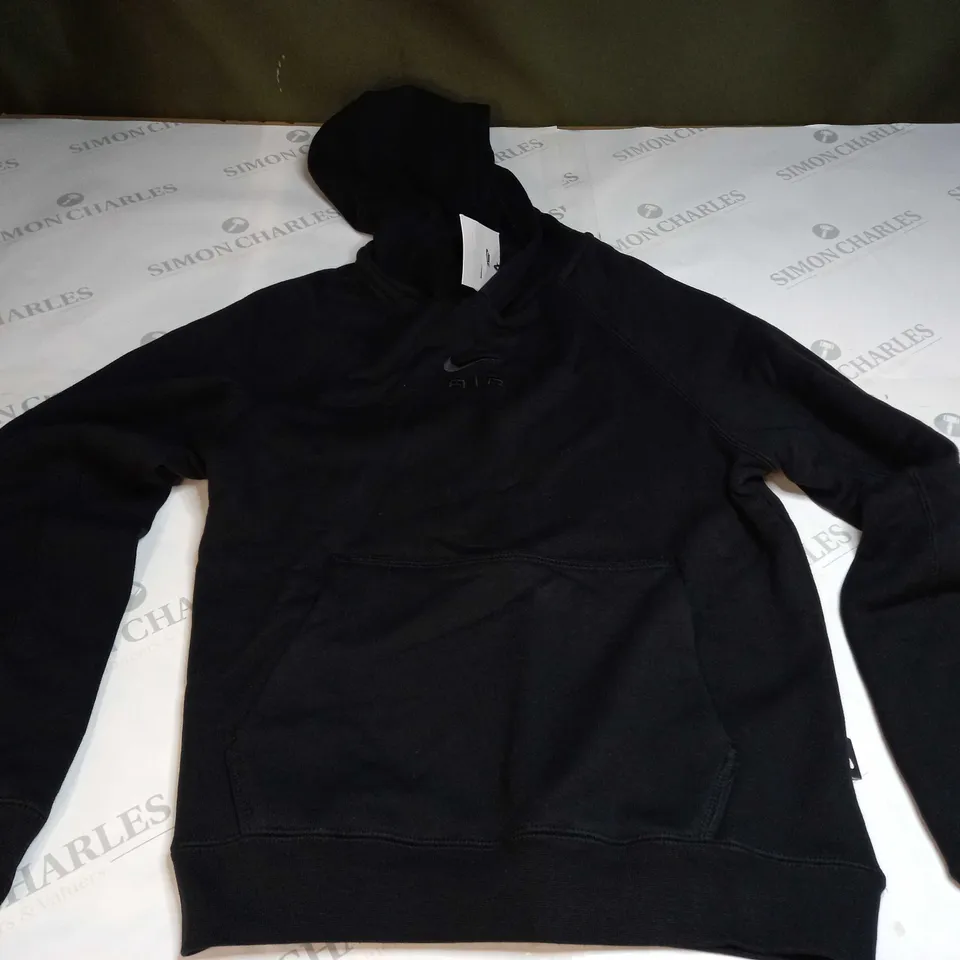 NIKE AIR EMBROIDED LOGO HOODIE IN BLACK - LARGE
