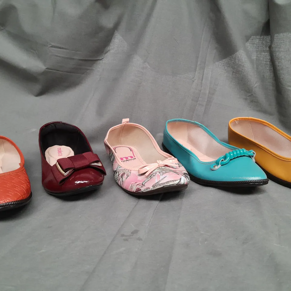 BOX OF APPROX 40 ASSORTED SLIP ON BALLET SHOES IN VARIOUS SIZES & COLOURS