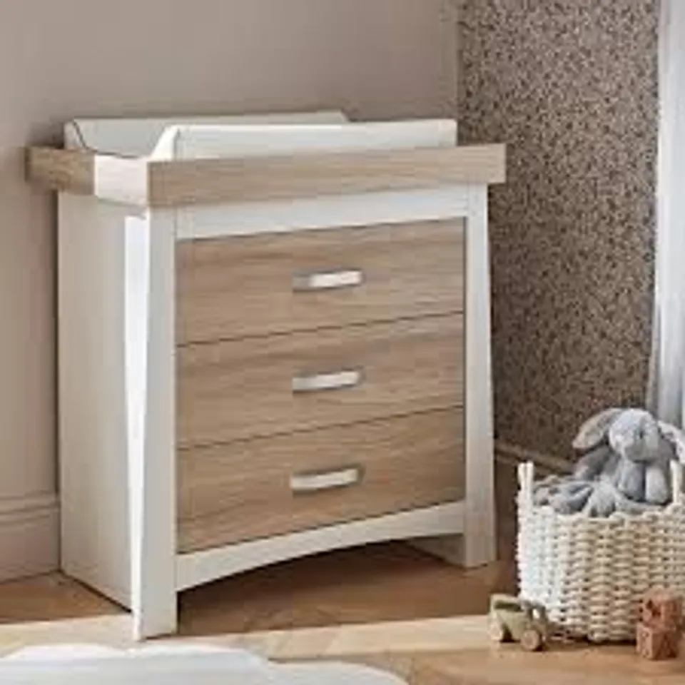 BOXED CUDDLE CO. ADA DRESSER CHANGER - WHITE/ASH (2 BOXES)