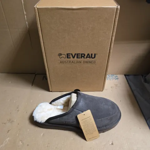 EVERAU SLIPPERS – GREY WITH SHEARLING LINING - EUR SIZE 43 