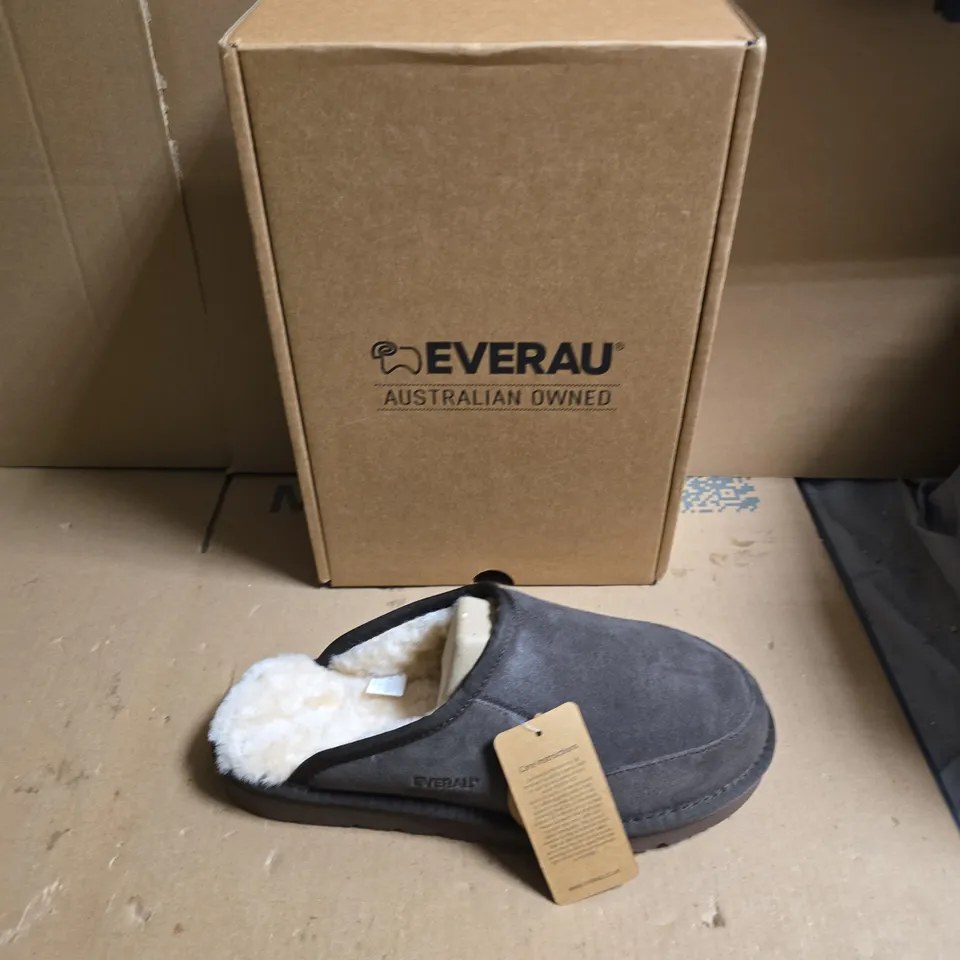 EVERAU SLIPPERS – GREY WITH SHEARLING LINING - EUR SIZE 43 