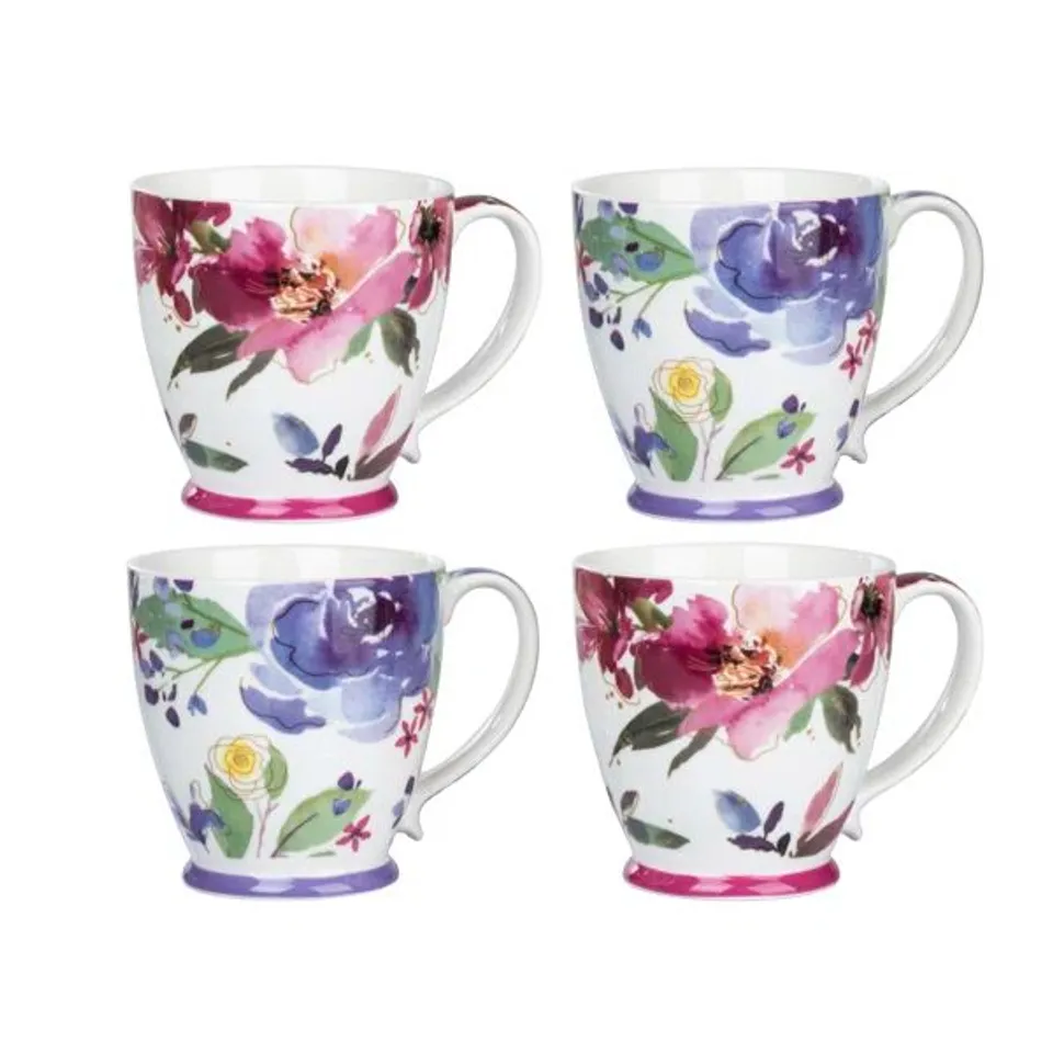 BOXED FLORAL MUG SET (SET OF 4)
