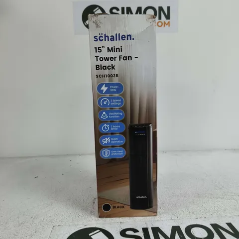 SCHALLEN 15" MINI TOWER FAN BLACK BOXED