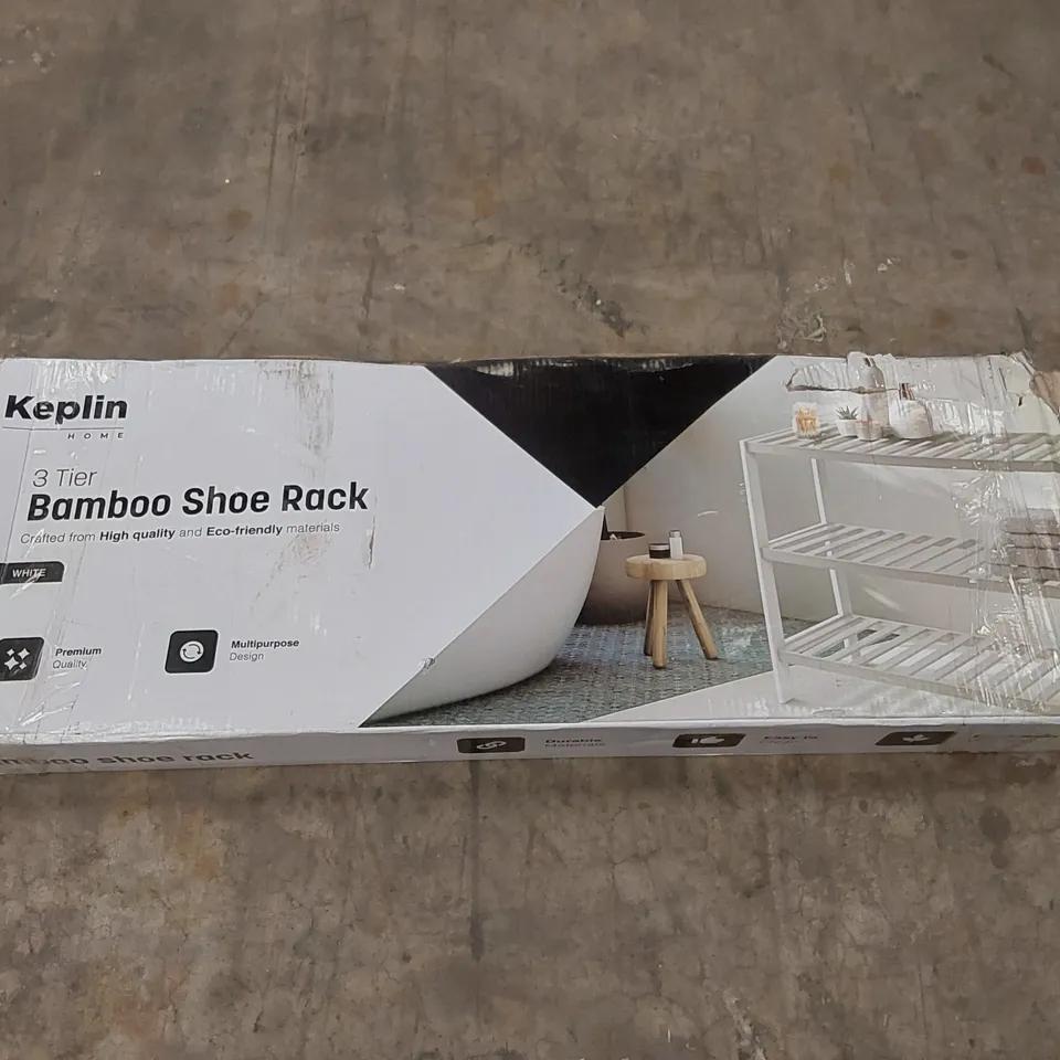 BOXED KEPLIN 3 TIER BAMBOO SHOE RACK 