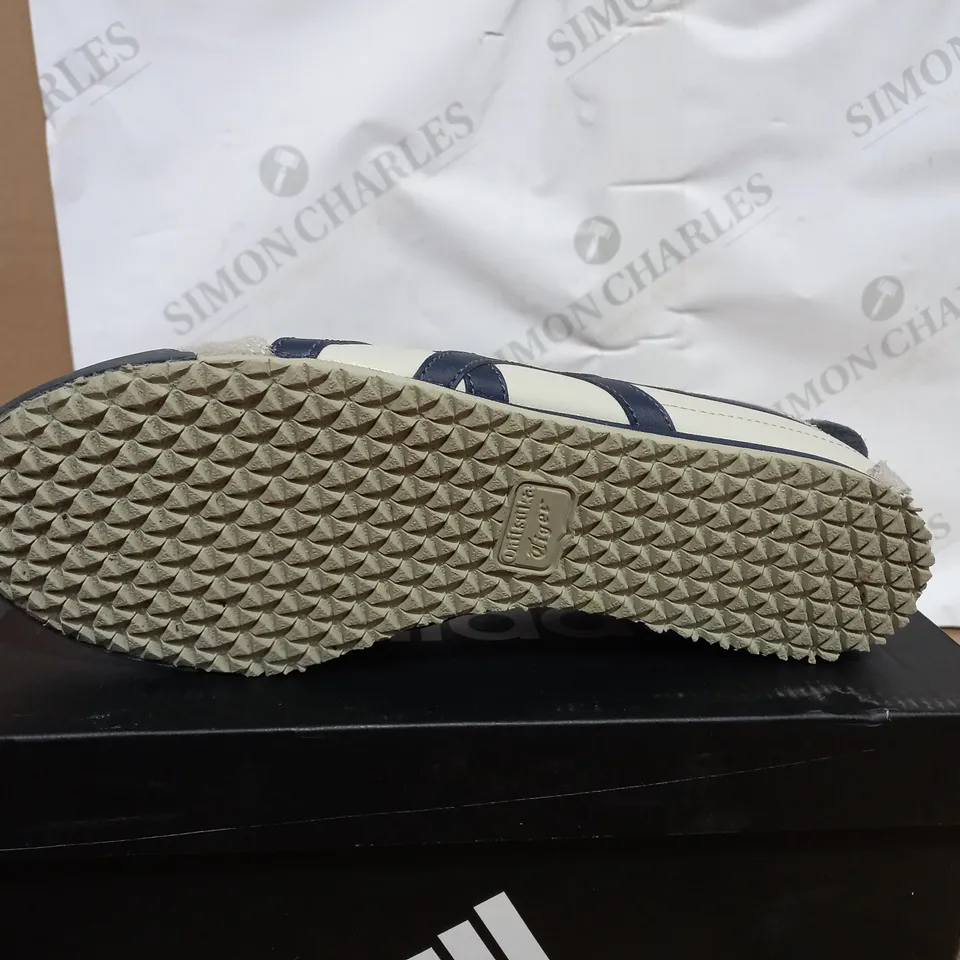 PAIR OF BOXED ONITSUKA TIGER MEXICO 66 WHITEBLUE ATHLETIC SHOES SIZE 42