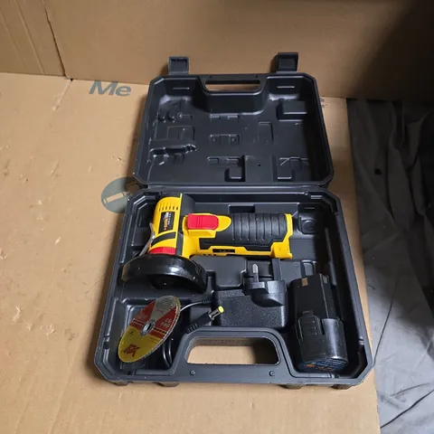 CORDLESS PORTABLE LITHIUM-ION ANGLE GRINDER – 12V IN CARRY CASE 