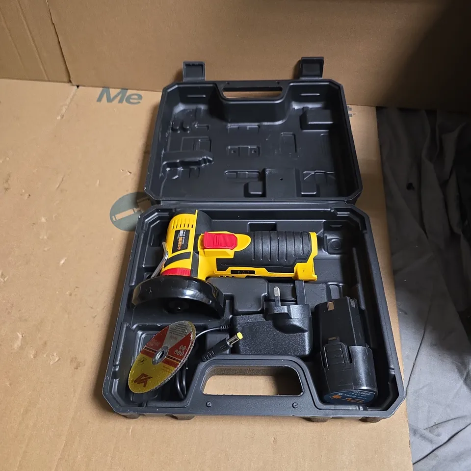 CORDLESS PORTABLE LITHIUM-ION ANGLE GRINDER – 12V IN CARRY CASE 