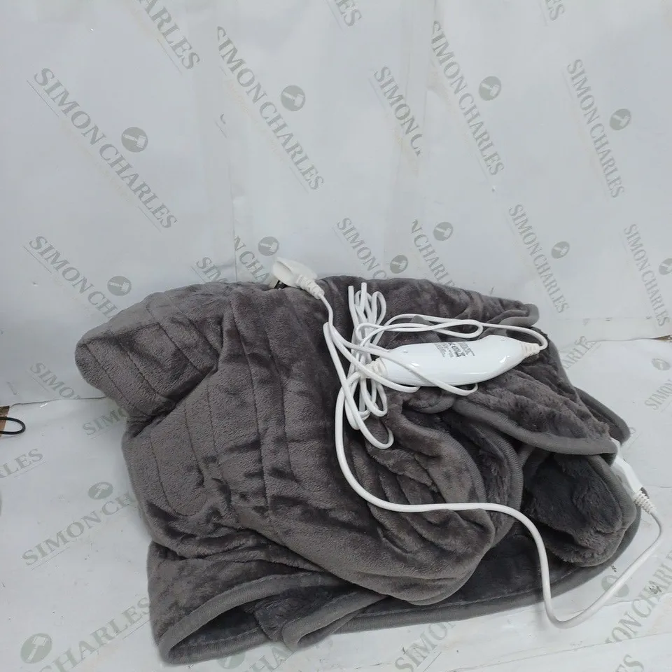 BOXED COZEE HOME VELVETSOFT HEATED THROW IN GREY