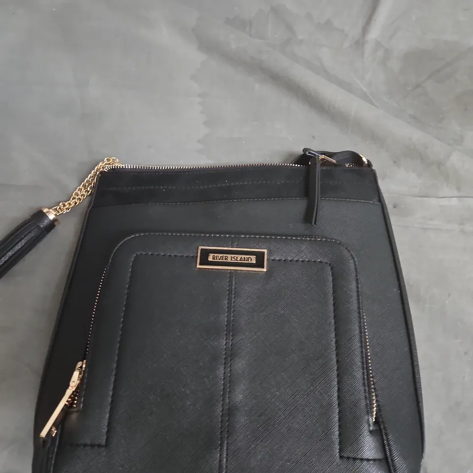 RIVER ISLAND BLACK CROSSBODY BAG WITH CHAIN STRAP