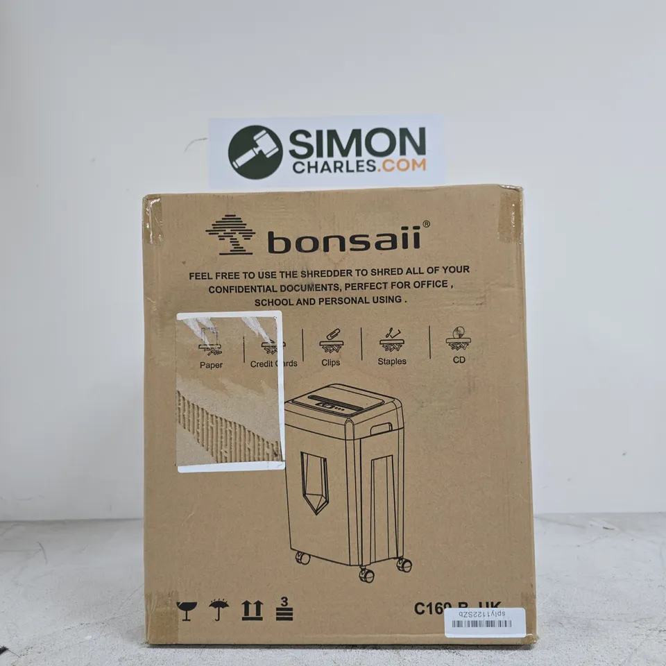 BONSAII PAPER SHREDDER CL169-B – BOXED OFFICE SHREDDER WITH MANUAL