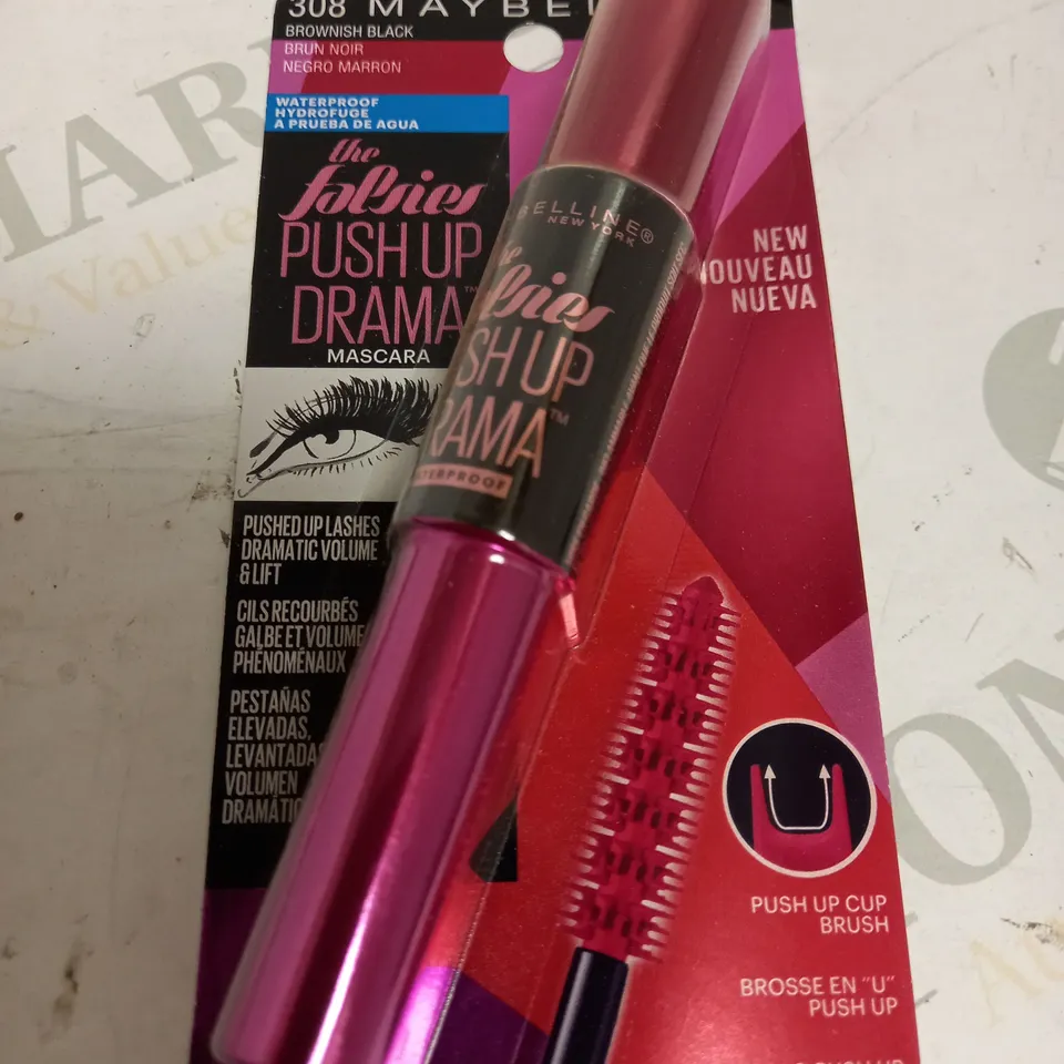 308 MAYBELLINE BROWNISH BLACK PUSH UP DRAMA WATERPROOF MASCARA 9.7ML