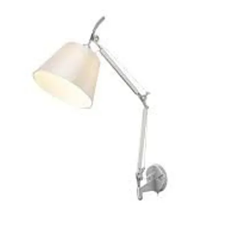 BOXED DECO KARIS ADJUSTABLE SWITCHED WALL LIGHT CREAM PEARL SHADE SILVER