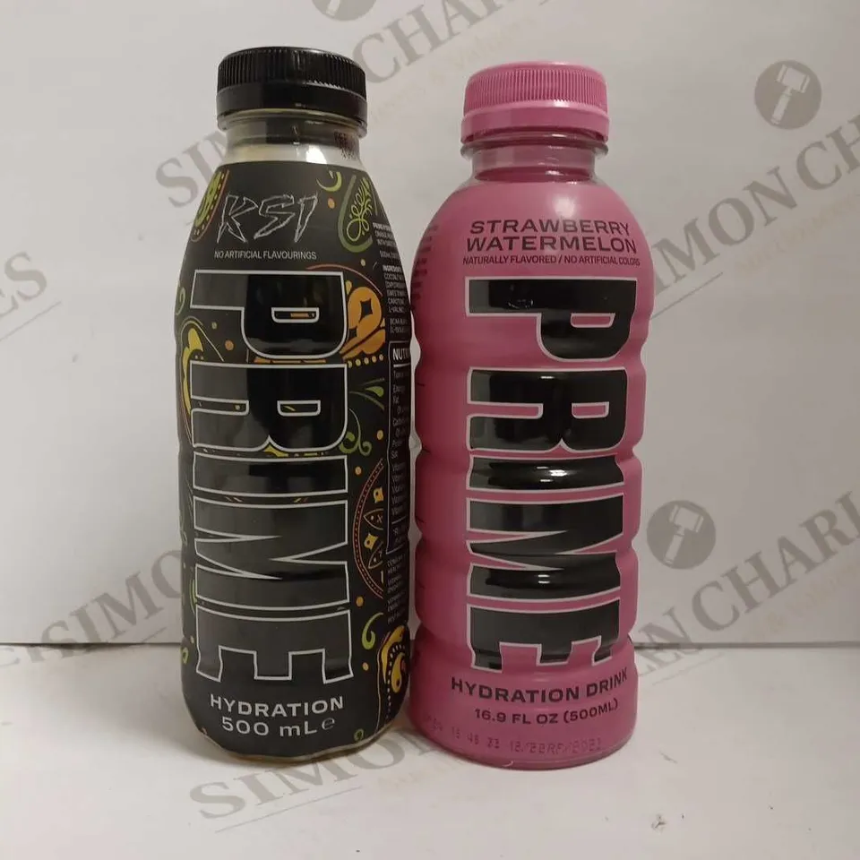 LOT OF 2 BOTTLES OF PRIME HYDRATION (1 STRAWBERRY WATERMELON & 1 KSI)