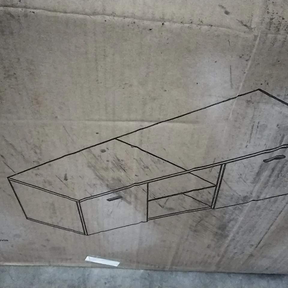 BOXED LED TV STAND WHITE