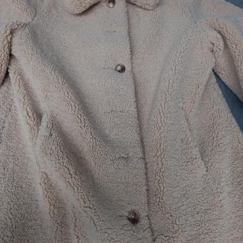 DANNII MINOGUE BORG COAT IN CAMEL SIZE 12