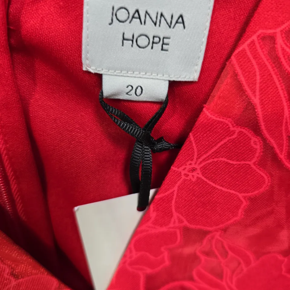 JOANNA HOPE RED FLORAL LACE DRESS, SIZE 20