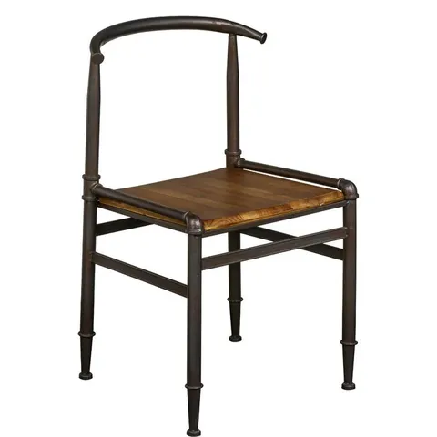 BOXED ANNIS  SOLID WOOD DINING CHAIR , METAL /WOOD