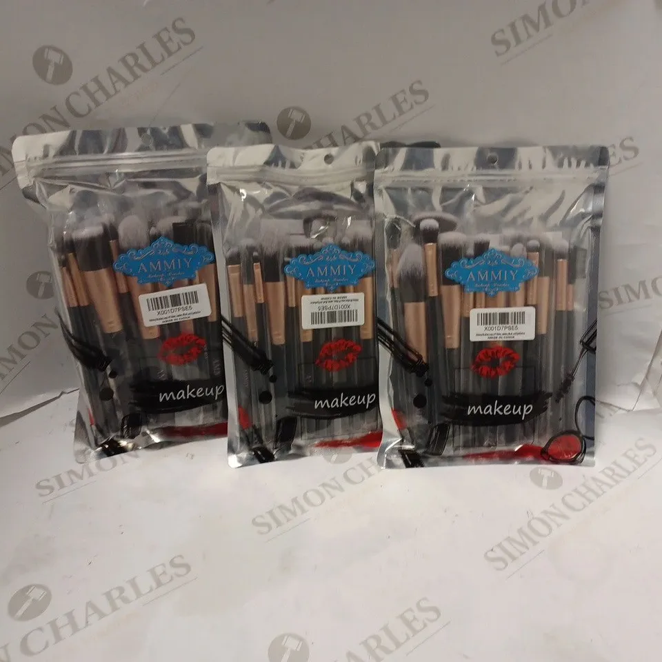 BOXED AMMIY THREE PACKS OF 18 MAKEUP BRUSHES