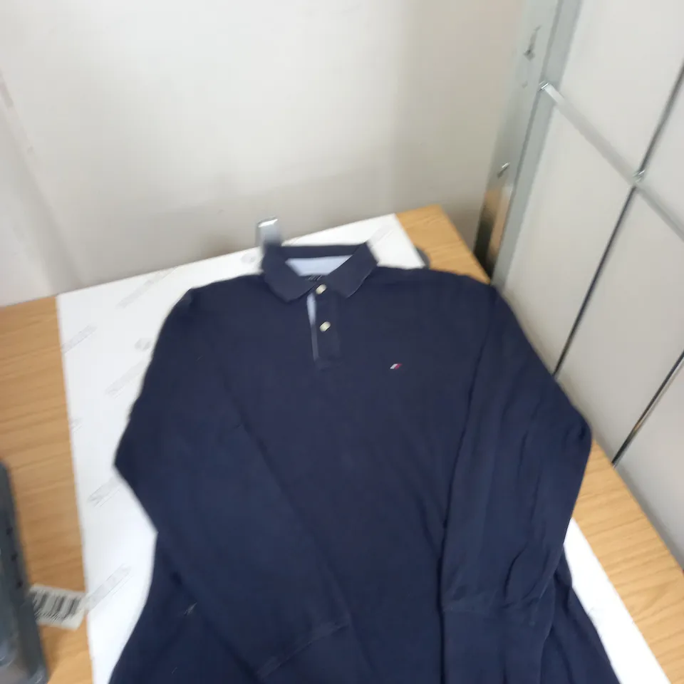 MENS LARGE TOMMY HILFIGER NAVY POLO TOP