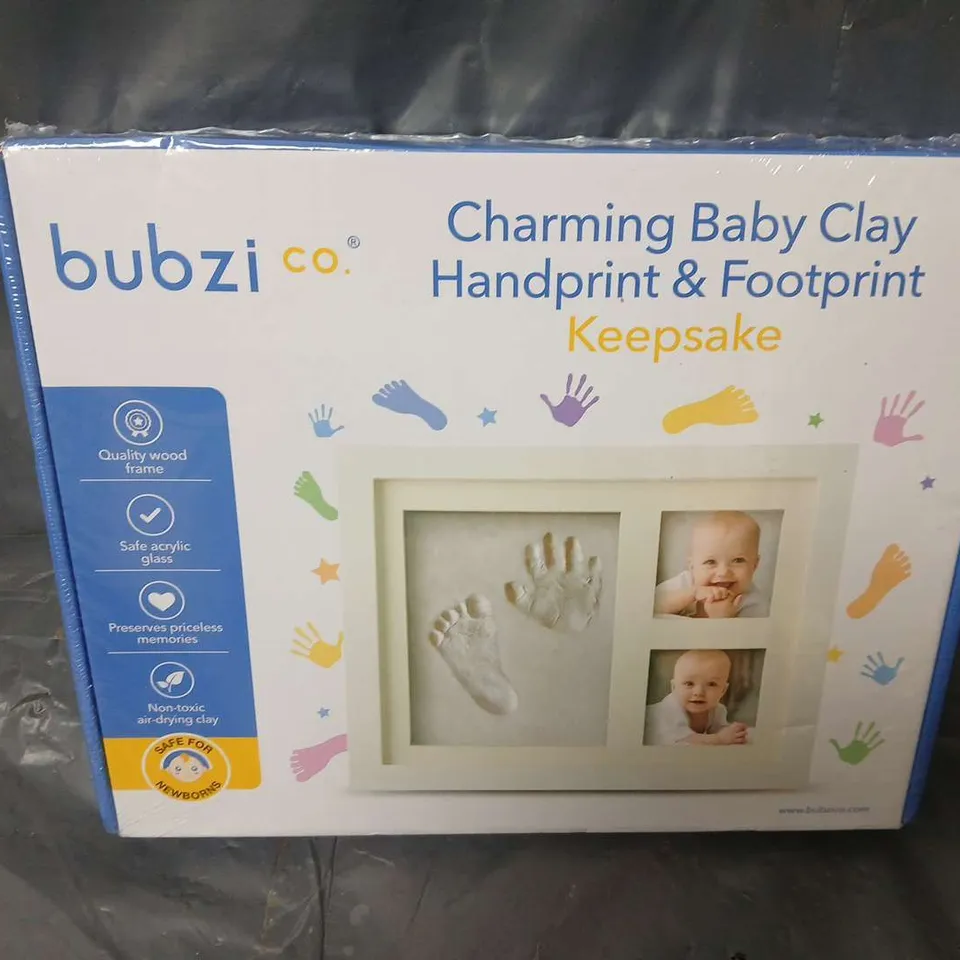 BOXED AND SEALED BUBZI CO CHARMING BABY CLAY HANDPRINT & FOOTPRINT KEEPSAKE