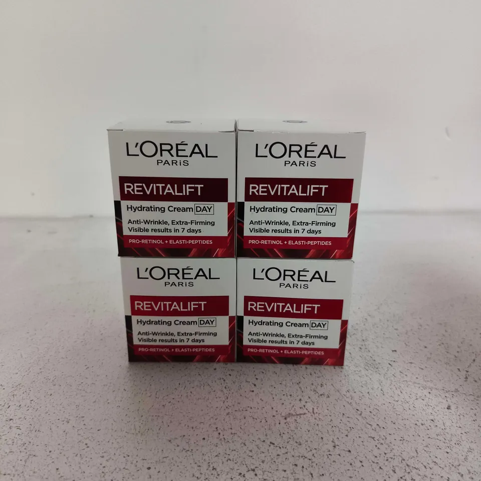 4 BOXED LOREAL PARIS REVITALIFT HYDRATING CREAM DAY (50ML)