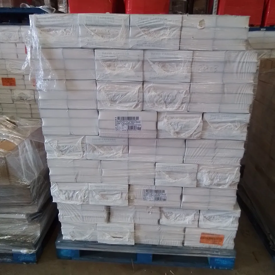 PALLET CONTAINING APPROX. 756 X COPIES OF DAVID CAMERON 'FOR THE RECORD' HARDCOVER BOOKS