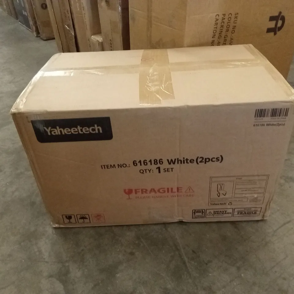 BOXED SET OF 2 YAHEETECH DINING CHAIRS - WHITE (1 BOX)