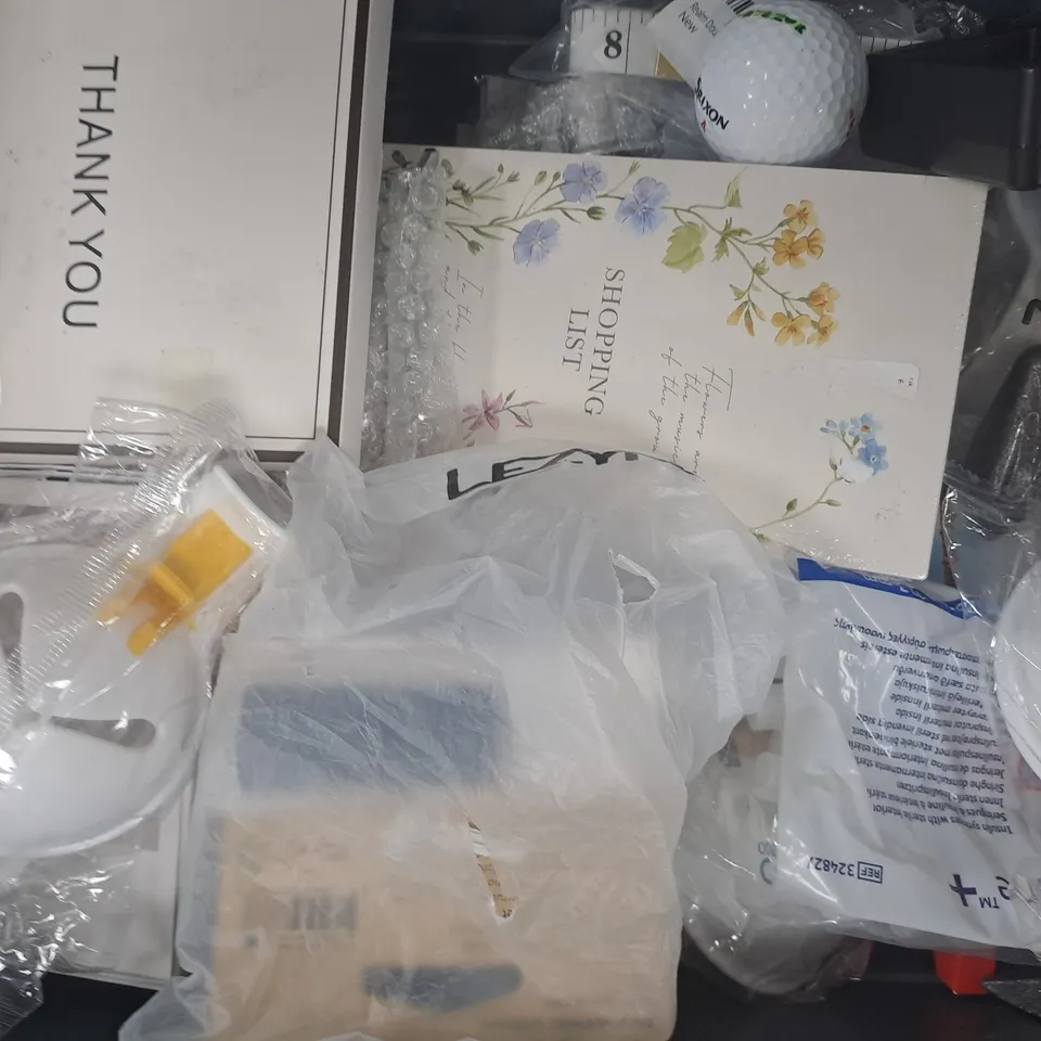 APPROXIMATELY 10 ASSORTED HOUSEHOLD ITEMS TO INCLUDE DOG SHOES, MOSQUITO REPELLENT BRACELET, ETC