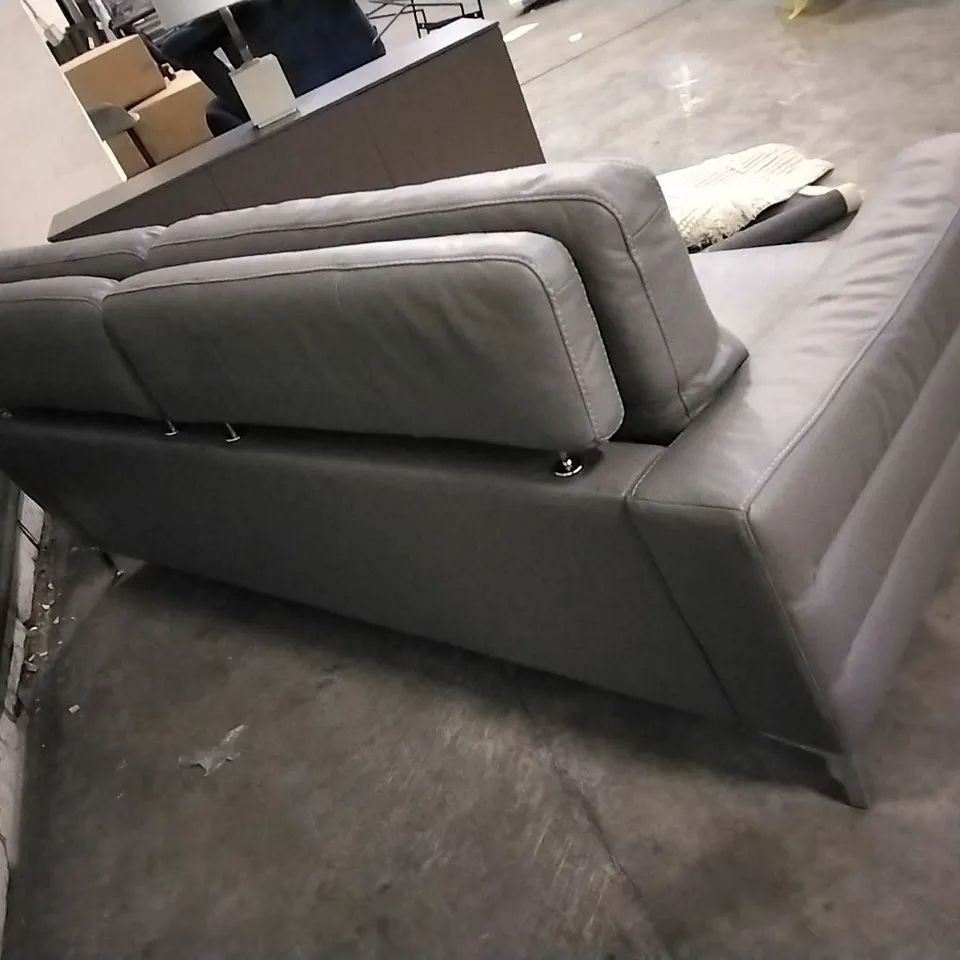 BRAND NEW NATUZZI STIMA GREY ITALIAN LEATHER THREE SEATER SOFA  RRP £3300