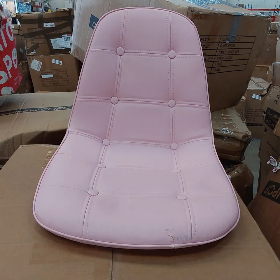 BOXED DESIGNER PINK FAUX LEATHER CHAIR (1 BOX)