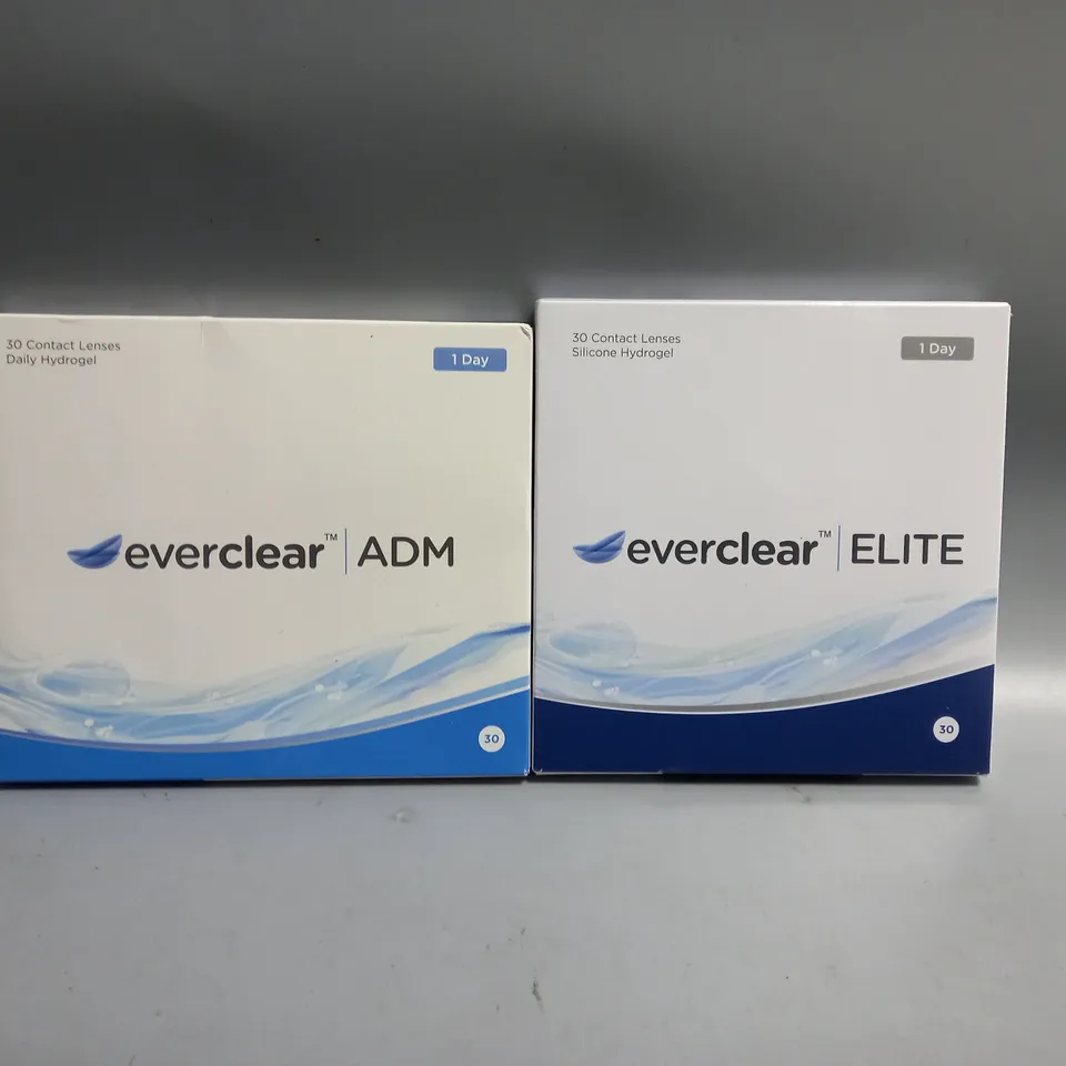 APPROXIMATELY 20 ASSORTED EVERCLEAR 30PCS SINGLE USE HYDROGEL CONTACT LENS 