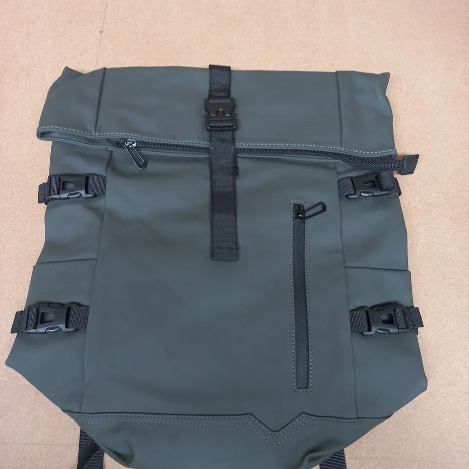 BOND AND MASON OLIVE GREEN TACTICAL BACKPACK WITH ROLL-TOP CLOSURE (VERIFY BRAND)
