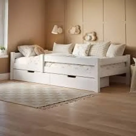 BOXED MILO SINGLE BED WITH STORAGE - WHITE (2 BOXES)
