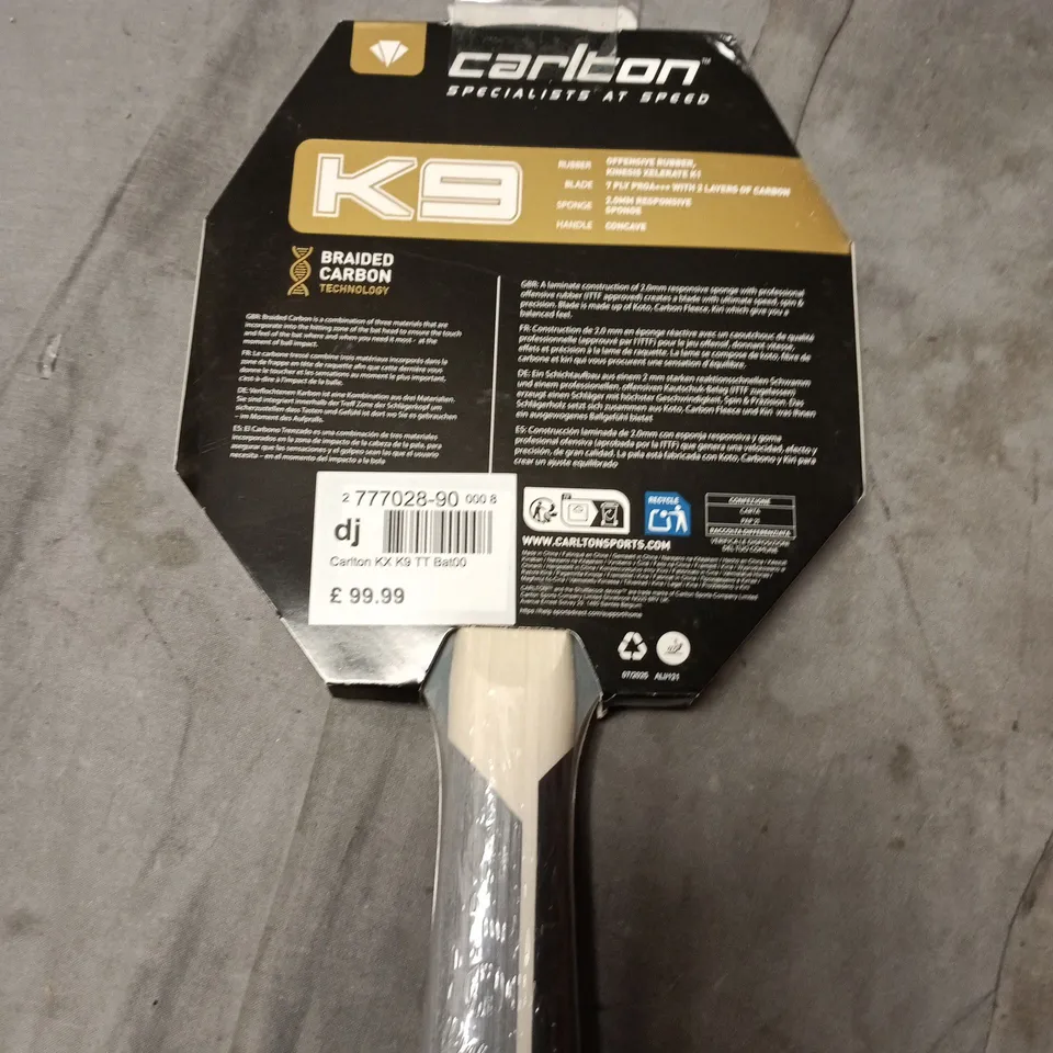 CARLTON K9 KINESIS XELERATE TABLE TENNIS PADDLE