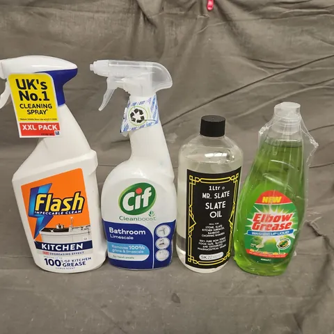 TOTE OF APPROXIMATELY 5 ASSORTED CLEANING PRODUCTS TO INCLUDE ELBOW GREASE, FLASH AND CIF - COLLECTION ONLY