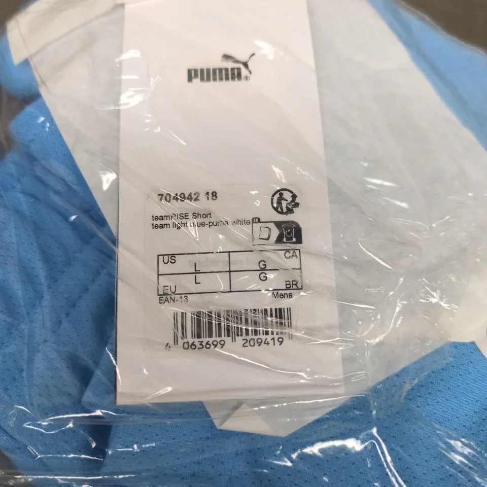 PUMA TEAM RISE SHORTS LIGHT BLUE LARGE BAGGED