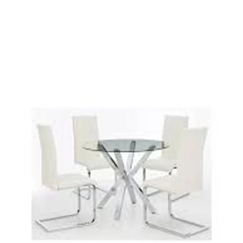 BOXED SET OF CHAIRS FROM CHOPSTICK DINING SET IN CLEAR/WHITE - 1 BOX
