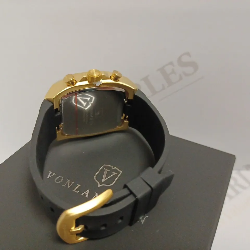 ZIHLMANN & CO TRIPLE DIAL RUBBER STRAP WITH GOLD EFFECT FACE WATCH