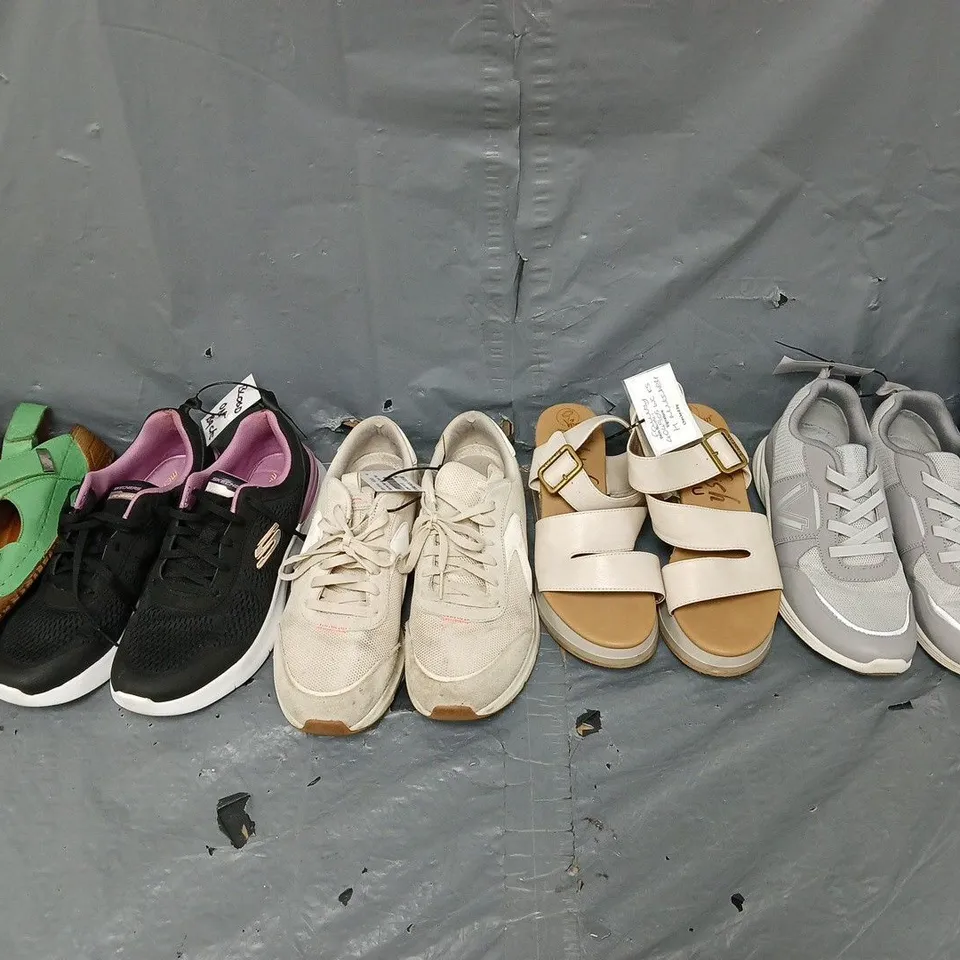 APPROXIMATELY 12 ASSORTED UNBOXED PAIRS OF SHOES IN VARIOUS STYLES AND SIZES - COLLECTION ONLY 