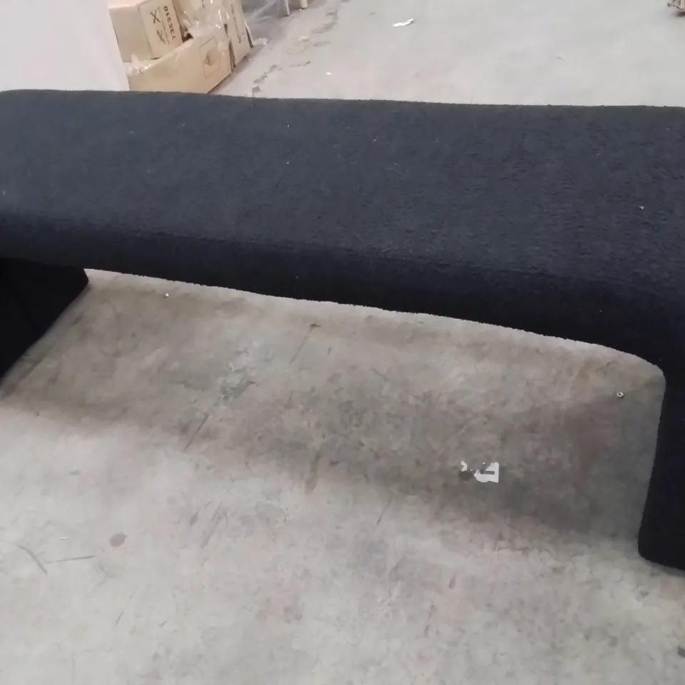 STYLISH MODERN FABRIC UPHOLSTERED BLACK BENCH