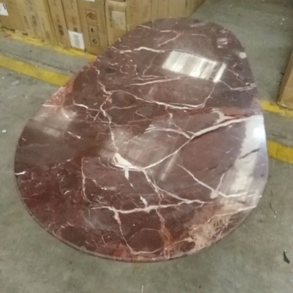PONDUS COFFEE TABLE, REAL CHERRY MARBLE AND MANGO WOOD
