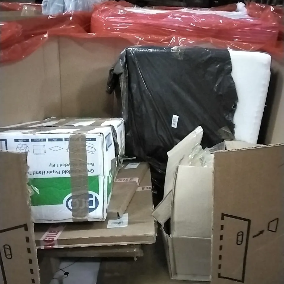 PALLET OF HOUSEHOLD ITEMS TO INCLUDE MIRRORS, POTATO PEELER,CAMERA DANCE MAT AND OTHER ASSORTED ITEMS...