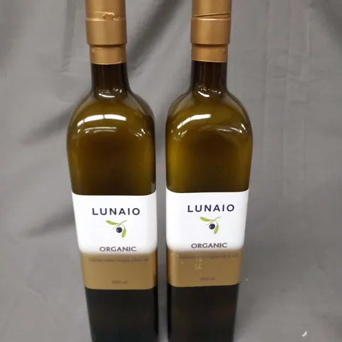 TWO BOTTLES OF LUNAIO ORGANIC ITALIAN EXTRA VIRGIN OLIVE OIL 1000ML