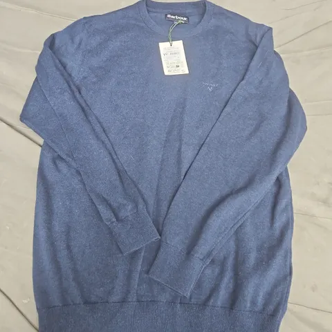 BARBOUR PIMA COTTON CREW NECK SWEATER IN INKY MARL - XL