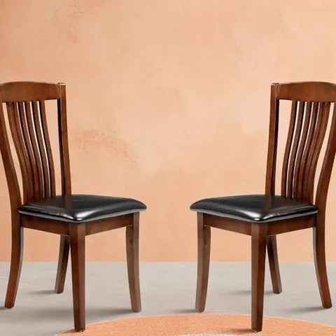 BOXED JULIAN BOWEN CANTERBURY DINING CHAIRS (SET OF 2) - MAHOGANY (1 BOX)