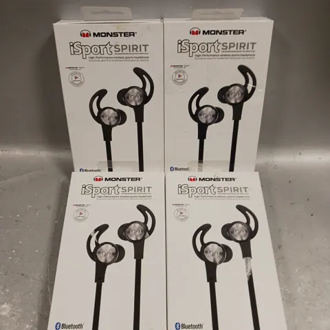 4 X BOXED MONSTER ISPORT SPIRIT BLUETOOTH EARPHONES 
